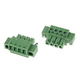 10 pcs - RS PRO 3.5mm Pitch 4 Way Pluggable Terminal Block, Plug, Through Hole, Screw Termination