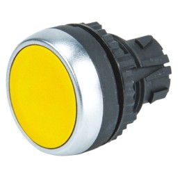 1 pcs - BACO Yellow Spring Return Push Button Head, 22mm Cutout, IP66