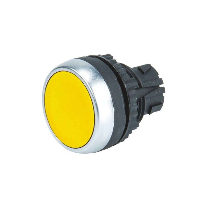 1 pcs - BACO Yellow Spring Return Push Button Head, 22mm Cutout, IP66