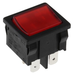 1 pcs - Molveno Illuminated DPST, On-None-Off Rocker Switch Panel Mount