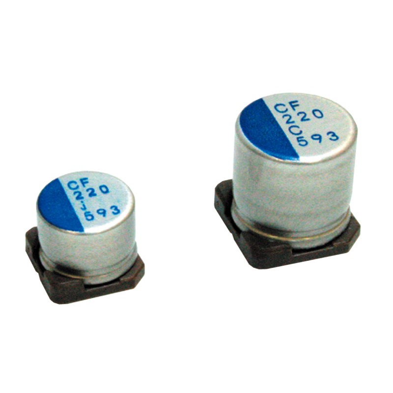 400 pcs - Nichicon 330μF Surface Mount Polymer Capacitor, 16V dc