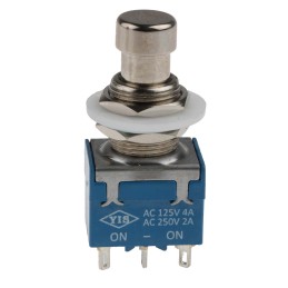 1 pcs - RS PRO Push Button Switch, Latching, PCB, 12.2mm Cutout, DPDT