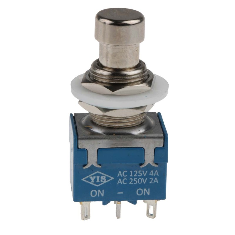 1 pcs - RS PRO Push Button Switch, Latching, PCB, 12.2mm Cutout, DPDT