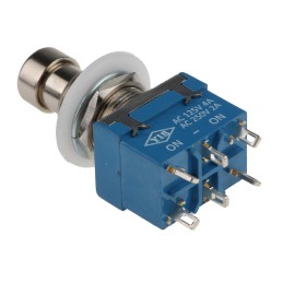 1 pcs - RS PRO Push Button Switch, Latching, PCB, 12.2mm Cutout, DPDT