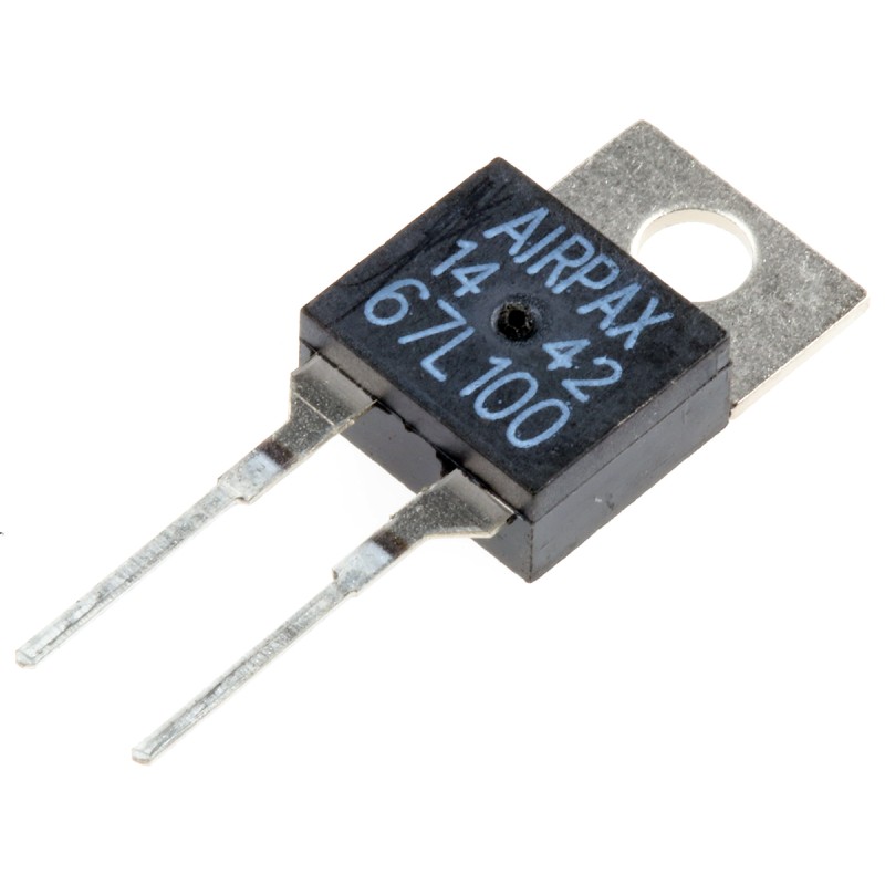 1 pcs - Philips Technologies Bi-Metallic Thermostat, Opens at +100°C, Closes at +60°C, +130°C Max, NC, Automatic Reset, PCB