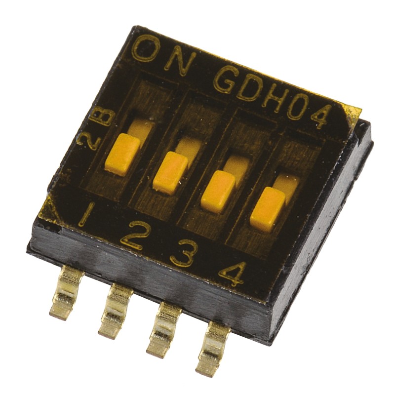 1 pcs - TE Connectivity 4 Way Surface Mount DIP Switch 4PST