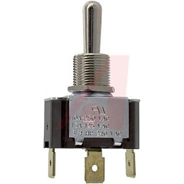 1 pcs - Carling Technologies Toggle Switch, Panel Mount, On-Off-On, SPDT, Tab Terminal, 250V ac