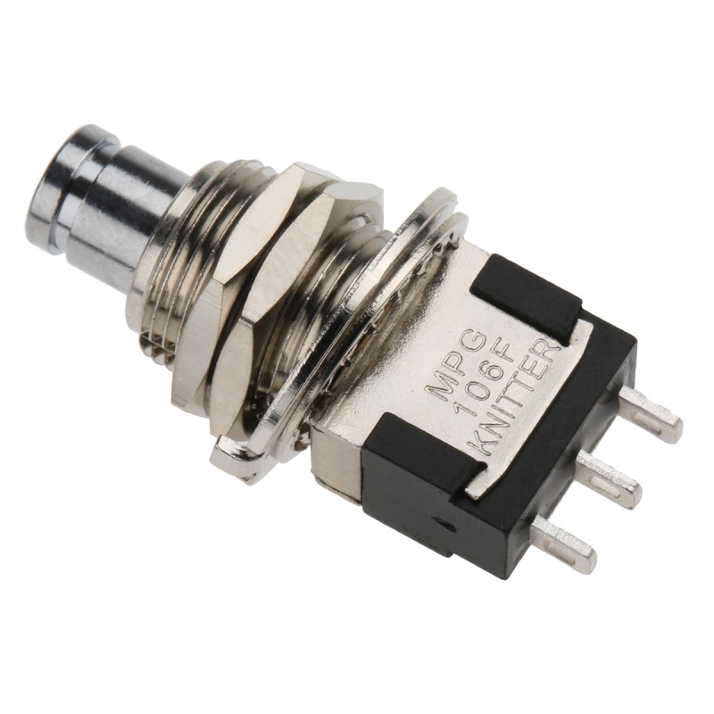 1 pcs - KNITTER-SWITCH Push Button Switch, Momentary, Panel Mount, 12.5mm Cutout, SPDT