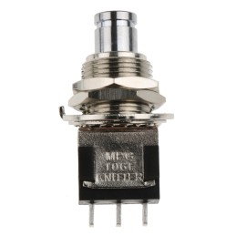 1 pcs - KNITTER-SWITCH Push Button Switch, Momentary, Panel Mount, 12.5mm Cutout, SPDT