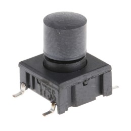 1 pcs - IP67 Black Button Tactile Switch, SPST 50 mA @ 24 V dc 6.9mm PCB
