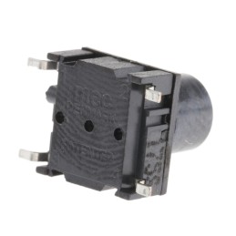 1 pcs - IP67 Black Button Tactile Switch, SPST 50 mA @ 24 V dc 6.9mm PCB