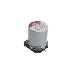 10 pcs : A780KS397M1ELAS025 - Aluminium Organic Polymer Capacitors 25Vol 390uF 20% 125C ESR25mOhms AECQ2