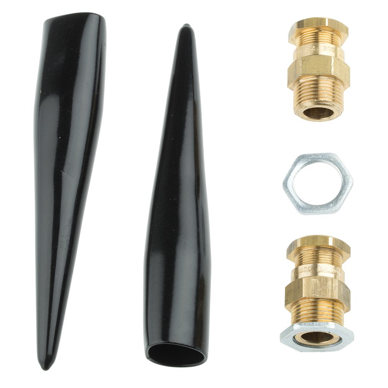 1 pcs - Prysmian KM409 Series Brass Cable Gland Kit, M20 Thread, 8mm Min, 11.5mm Max, IP66