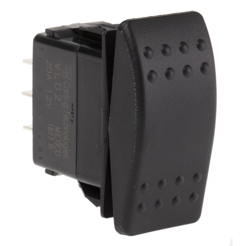 1 pcs - Carling Technologies DPDT, (On)-Off-(On) Rocker Switch Panel Mount