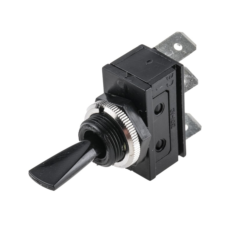 1 pcs - Arcolectric (Bulgin) Ltd Toggle Switch, Panel Mount, On-Off-On, SPDT, Tab Terminal