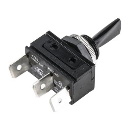 1 pcs - Arcolectric (Bulgin) Ltd Toggle Switch, Panel Mount, On-Off-On, SPDT, Tab Terminal