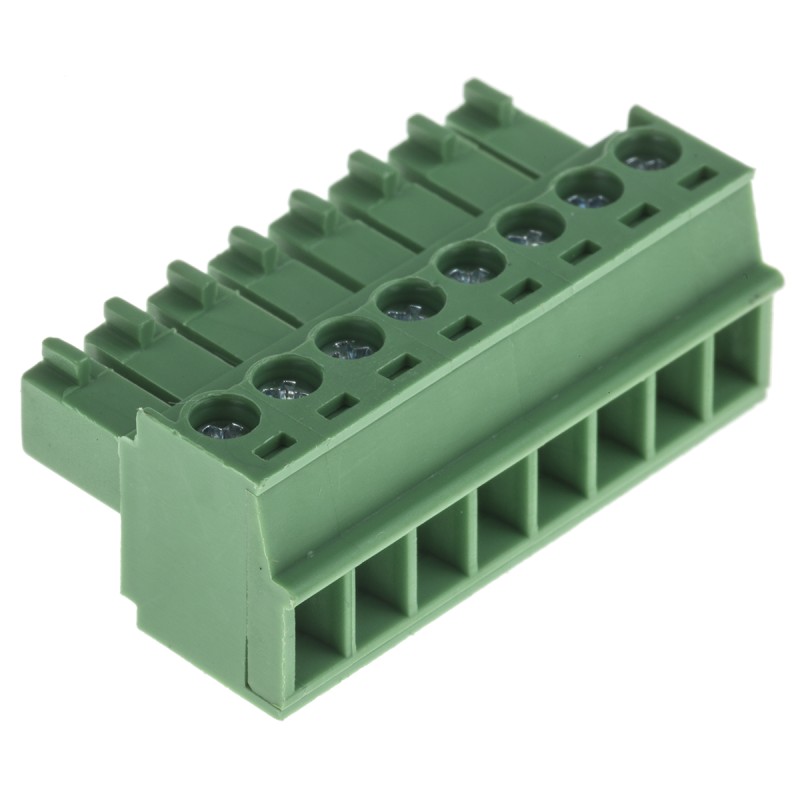 10 pcs - RS PRO 3.5mm Pitch 8 Way Pluggable Terminal Block, Plug, Through Hole, Screw Termination