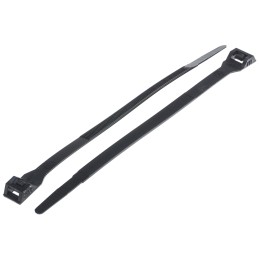 1 Bag of 100 - RS PRO Cable Tie, Double Locking, 201mm x 9 mm, Black Nylon, Pk-100