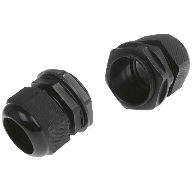1 Bag of 2 - HellermannTyton NGM Series Black Nylon Cable Gland, M50 Thread, 30mm Min, 38mm Max, IP68
