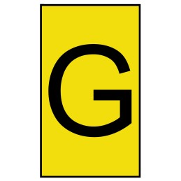 1 Bag of 500 - HellermannTyton Ovalgrip Slide On Cable Markers, Black on Yellow, Pre-printed 'G', 2.5 - 6mm Cable