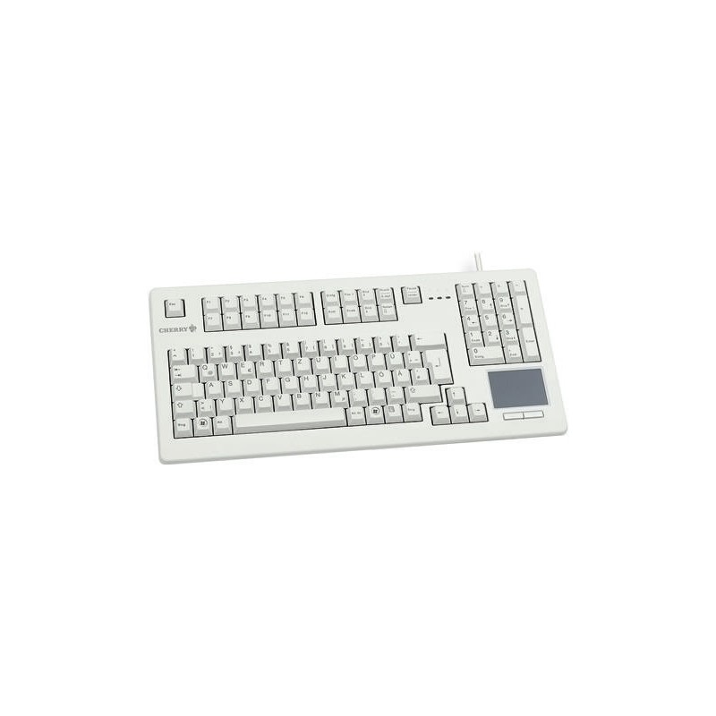 1 pcs - CHERRY Wired USB Compact Touchpad Keyboard, QWERTZ, Grey