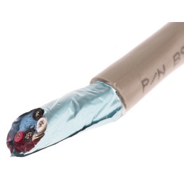 1 Reel of 50 M - Alpha Wire Twisted Pair Data Cable, 2 Pairs, 0.09 mm², 4 Cores, 28 AWG, Screened, 50m, Grey Sheath