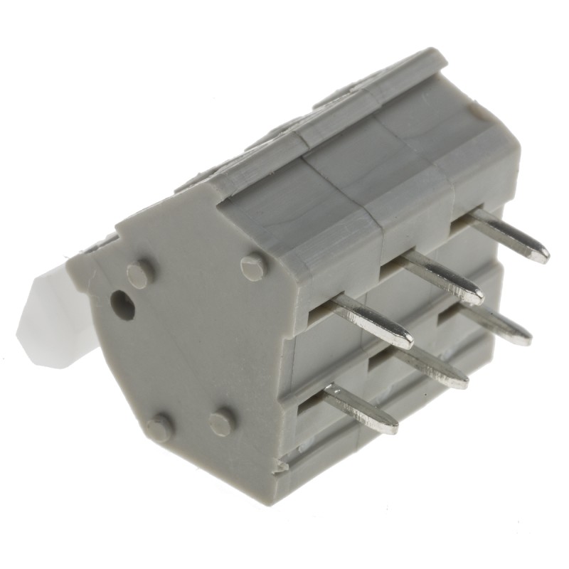 10 pcs - RS PRO PCB Terminal Block, 3-Contact, 5mm Pitch, Through Hole Mount, 1-Row, Screw Termination