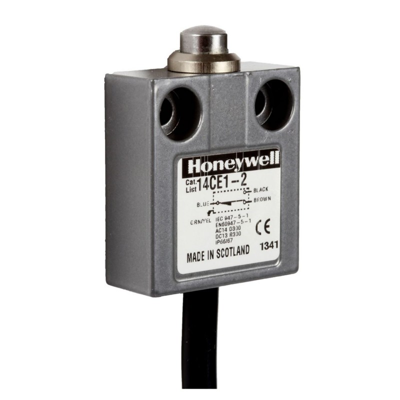 1 pcs - Honeywell 14CE Series Plunger Limit Switch, 1NC/1NO, IP65, IP66, IP67, IP68, SPDT, Die Cast Zinc Housing, 240V ac ac