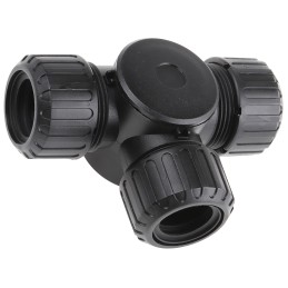 1 pcs - Adaptaflex T Piece, Conduit Fitting, 21mm Nominal Size, M20, Nylon 66, Black