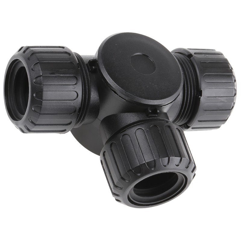 1 pcs - Adaptaflex T Piece, Conduit Fitting, 21mm Nominal Size, M20, Nylon 66, Black