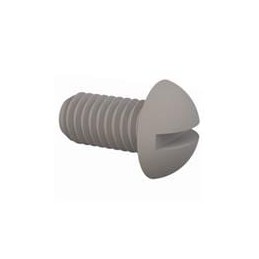 1 pcs : 011032R037 - Screws & Fasteners Round Slotted Screw, 10-32 Thread, 3/8 Lg, Natural, Nylon