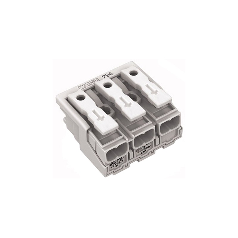 10 pcs - Wago 294 Series Power Supply Connector, 3-Pole, Female, 24A