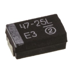 500 pcs - Vishay 47μF MnO2 Tantalum Capacitor 25V dc, TR3 Series