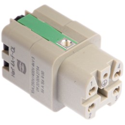 10 pcs - HARTING Heavy Duty Power Connector Insert, 10A, Female, Han A Series, 4 Contacts
