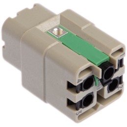 10 pcs - HARTING Heavy Duty Power Connector Insert, 10A, Female, Han A Series, 4 Contacts