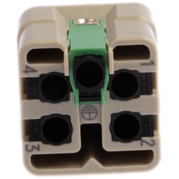 10 pcs - HARTING Heavy Duty Power Connector Insert, 10A, Female, Han A Series, 4 Contacts