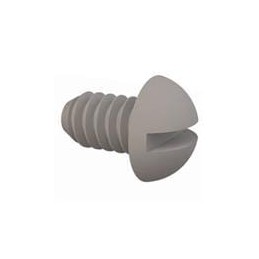 10 pcs : 010440R018 - Screws & Fasteners Round Slotted Screw, 4-40 Thread, 3/16 Lg, Natural, Nylon