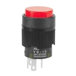 1 pcs : YB15CKW01-CB - Pushbutton Switches SPDT ON-(ON) RED RND SILVER
