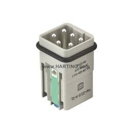 10 pcs - HARTING Heavy Duty Power Connector Insert, 16A, Male, Han Q Series, 5 Contacts
