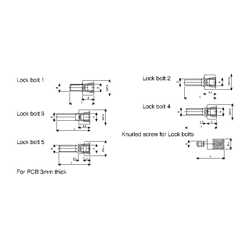 10 pcs - Provertha, TMC Series Female Screw Lock For Use With D-Sub Connector