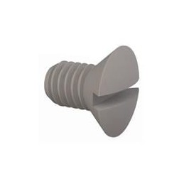 10 pcs : 331032A031 - Screws & Fasteners 82 Slotted CSK Screw, 10-32 Thread, 5/16 Lg, Oval, Natural, Nylon