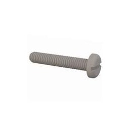 10 pcs : 50M035060N020 - Screws & Fasteners Pan Slotted Screw, M3.5 X .6 Thread, 20mm Lg, Natural, Nylon