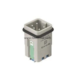 10 pcs - HARTING Heavy Duty Power Connector Insert, 10A, Male, Han A Series, 4 Contacts