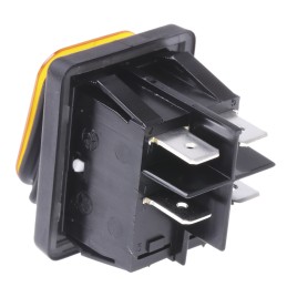 1 pcs - Molveno Illuminated DPST, On-None-Off Rocker Switch Panel Mount