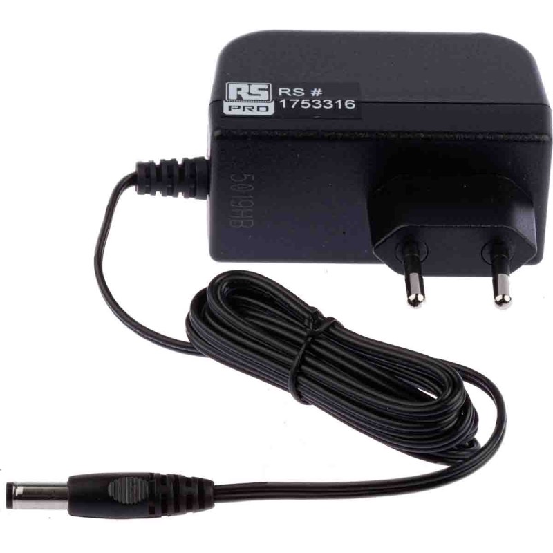 1 pcs - RS PRO 18W Plug-In AC/DC Adapter 12V dc Output, 1.5A Output