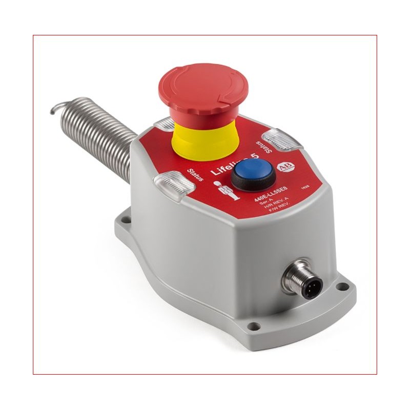 1 pcs - Allen Bradley Guardmaster 440E Rope Pull Switch, 100m, Straight