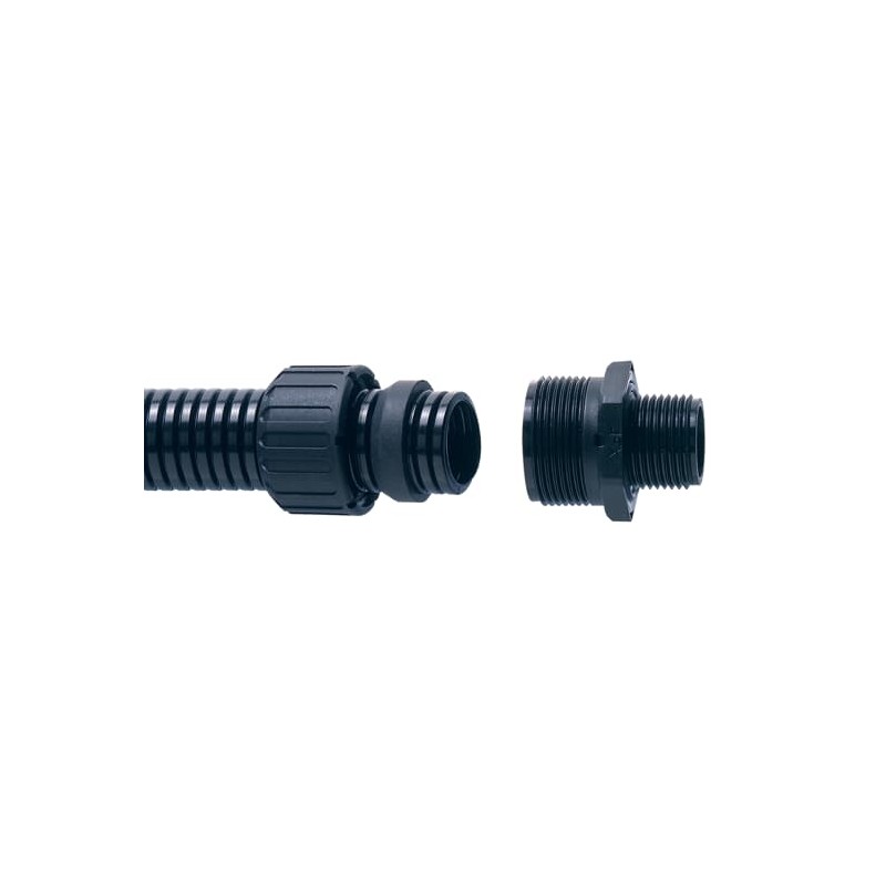 5 pcs - Adaptaflex Straight, Conduit Fitting, 13mm Nominal Size, PG11, Nylon 66, Black