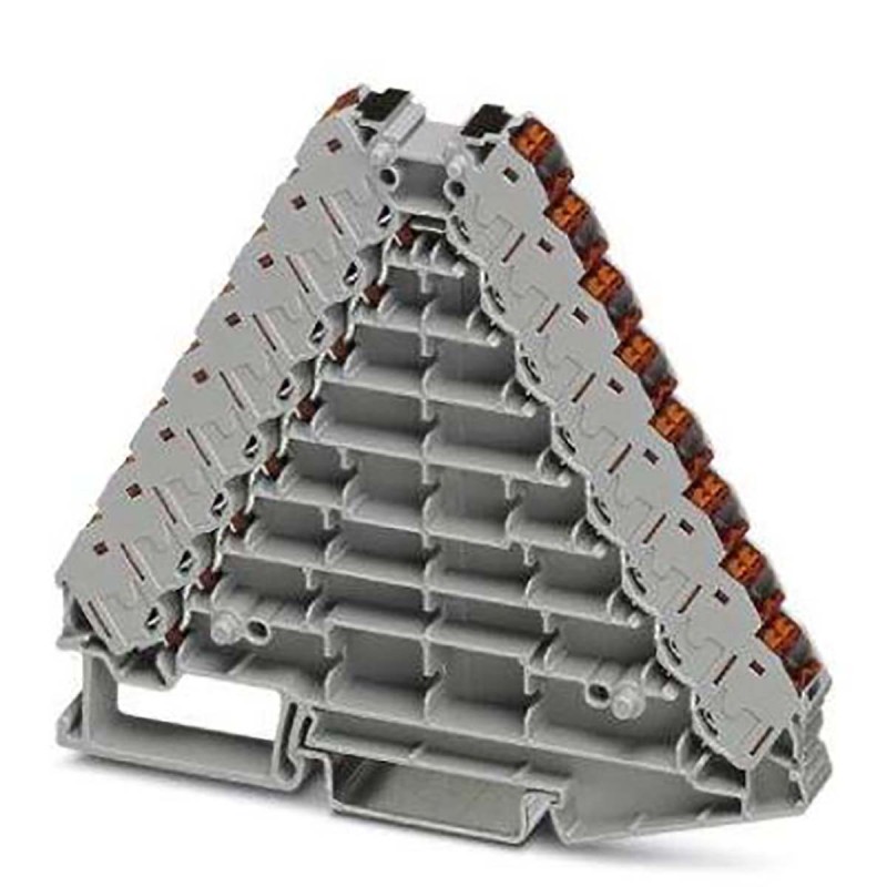 10 pcs - Phoenix Contact PTRV 8-PV /RD Series Grey DIN Rail Terminal Block, 0.14 - 2.5mm², Push In Termination