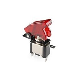 1 pcs : COM-11310 - SparkFun Accessories Toggle Switch and Cover - Illuminated (Red)