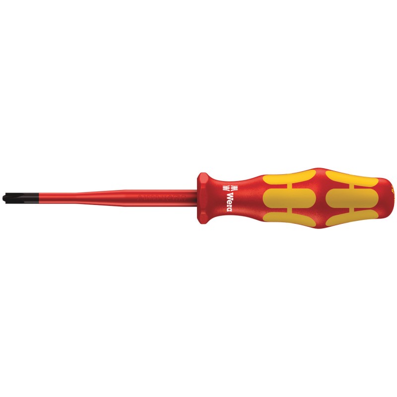 1 pcs - Wera Pozidriv Insulated Screwdriver, PZ1 Tip, 80 mm Blade, VDE/1000V, 161 mm Overall